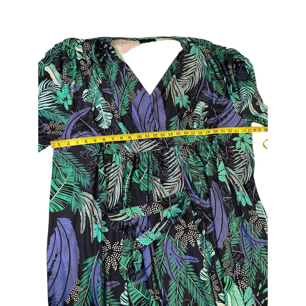 Ellos Green and Blue Tropical Maxi Dress - Size 1X - 22/24 - Picture 6 of 7